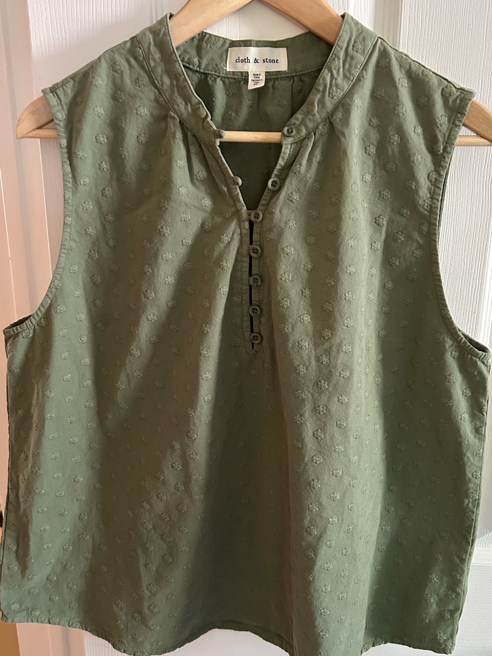 Cloth & Stone Sage Embroidered Blouse XL Fits M/L